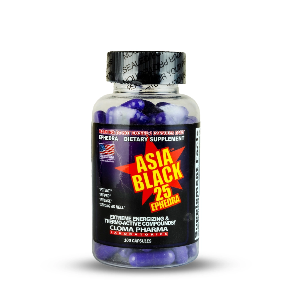 آسیا بلک 25 افدرا 100 عددی | Asia Black 25 Ephedra Cloma Pharma