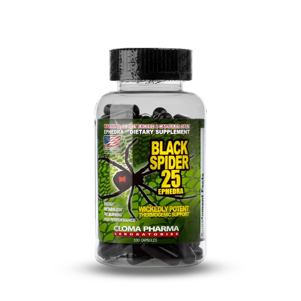 بلک اسپایدر 25 افدرا کلوما فارما 100 عددی |Black Spider 25 Ephedra Cloma Pharma